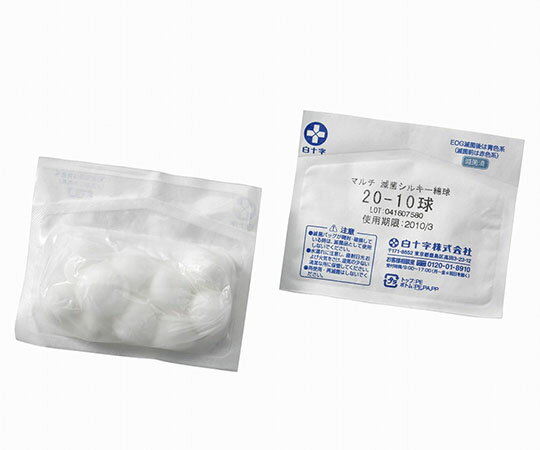 白十字 マルチ　滅菌シルキー綿球　Φ14mm　10球セット×40袋入 14781 1箱(10球×40袋入)●トレータイプの滅菌バッグに入った滅菌済綿球です。●剥離性の良いフィルムを使用していますので、簡単に開封ができ、紙粉もほとんど出ません...