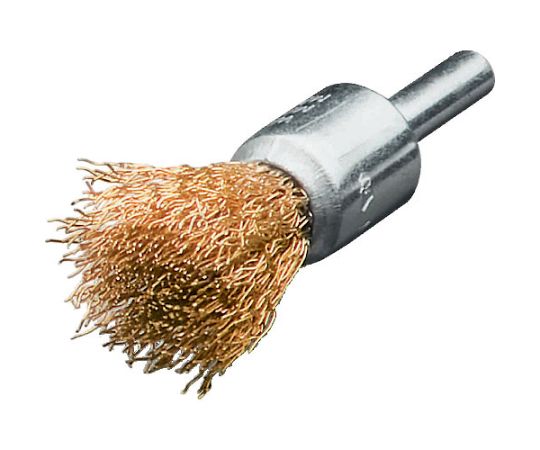 LESSMANN 軸付エンド型ブラシ　高張度真鍮波線0.25　Φ23 453751 1個