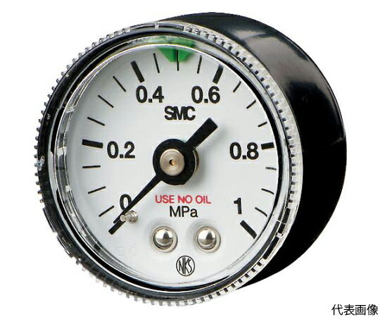 SMC 圧力計 G46-2-02-SRB 1個●クリーンレギュレータ用です。●圧力レンジ（MPa）：0〜0.2●形状：背面ねじタイプ●外径（mm）：42.5●接続部サイズ：R1/4●示度精度（±％FS）：3●表示単位：MPa●アタッチメント：カバーリングなし●レンズ寸法（mm）●最小目盛（mm）●全高（mm）●測定範囲（mm）●倍率（倍）●接続ねじ：R1/4●使用流体：空気、水●原産国：日本●コード番号：103-7715