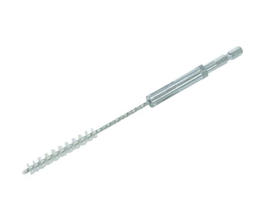 トラスコ中山 六角軸スパイラルホールブラシ　66ナイロン　8.5mm　下穴径 6HB-8.5-NY 1本●強度の強い異形線ネジリにすることで、軸の強度が増し、正回転・逆回転どちらにも使用することができます。●正回転時は穴内面のかき落し、逆回転時は穴内面ほこりなどの吐き出しができます。●インパクトドライバー、電気ドリルなどを使用することにより、短時間でかつ楽に作業をすることができます。●ケミカルアンカーの全規格に対応する豊富なライナップです。●ケミカルアンカー下穴処理、各種適応穴清掃、砥粒研磨後の清掃。（毛材ナイロン）●ケミカルアンカー下穴処理（強めに当たるため、コンクリート面に凹凸ができ、ケミカルアンカーが定着しやすい）、各種適応穴バリ取り。（毛材ワイヤー）●毛材：66ナイロン●外径（mm）：8.5●ブラシ部長さ（mm）：50●軸径（mm）：2.6●全長（mm）：190●最高使用回転数（rpm）：2000●ブラシ部軸径（mm）：0.4●異形線2本ネジリ●シャンク径：6.35mm●原産国：台湾●コード番号：116-2138