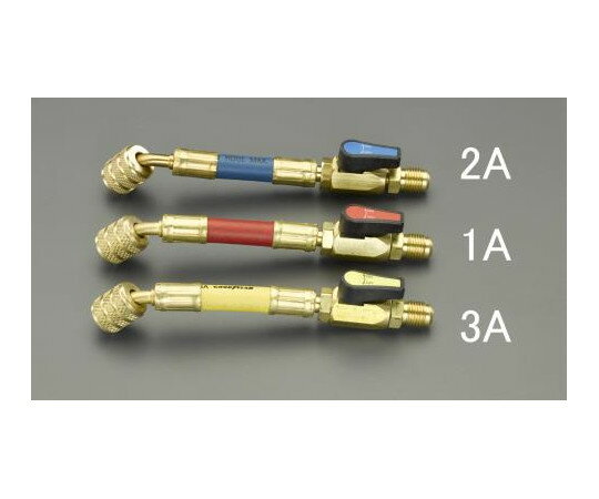 エスコ ボールバルブ付チャージホース（黄）　15cm/R32/R410A EA104TJ-3A 1本