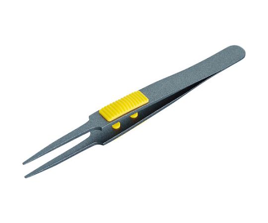 トラスコ中山 ラバーグリップ付ピンセット　非粘着タイプ　120mm　先丸型 TSP-226 1本