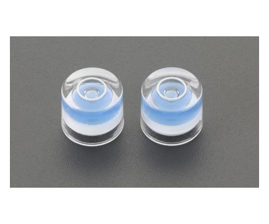 エスコ 目玉レベル（2個入）　16×8.5mm EA721K-23 1個●液が青色、気泡管枠が白色の為、視認性が良好。●材質：プラスチック●サイズ：直径16×8.5mm●感度：0.50（mm/m）