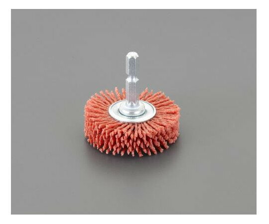 エスコ 六角軸軸付ブラシ（砥粒付ナイロン）　#80　50mm EA819BL-43 1個