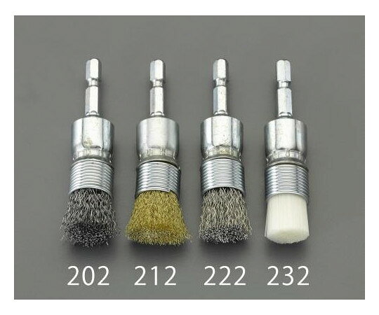 エスコ 六角軸軸付ブラシ（エンド型/ナイロン）　15mm EA819BL-231 1個