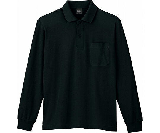 WHISEL（自重堂） 長袖ポロシャツ　ブラック　5L 85844 1枚●ソフトな風合いの鹿の子素材を使用したスリムフィット　ポロシャツ。●色：ブラック●サイズ：5L