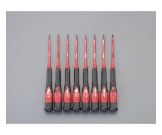 エスコ [+-]ドライバー（精密用・絶縁）　8本組 EA552ET-20 1セット(4)