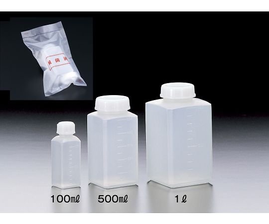 サンプラテック EOG角型滅菌採水瓶 500mL（100本） 26972 1箱(100本入)