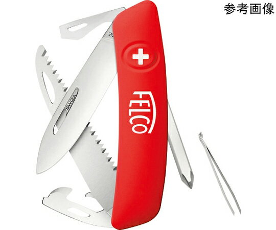 FELCO マルチツール　FELCО506 FELCO506 1丁●軽量で、ポケットサイズのマルチツールです。●ヨーロッパ産の高品質なステンレスを使用しています。●外出先や、作業現場での軽作業時に。●全長（mm）：100●機能：ナイフ（75mm）、ピンセット、ノコギリ、ドライバー（（+）1、（-）3mm、（-）6mm）、缶切り、栓抜き、ワイヤーベンダー●材質／仕上：本体：ステンレススチール（SUS440）、赤部：ポリマー●原産国：スイス●コード番号：206-3909