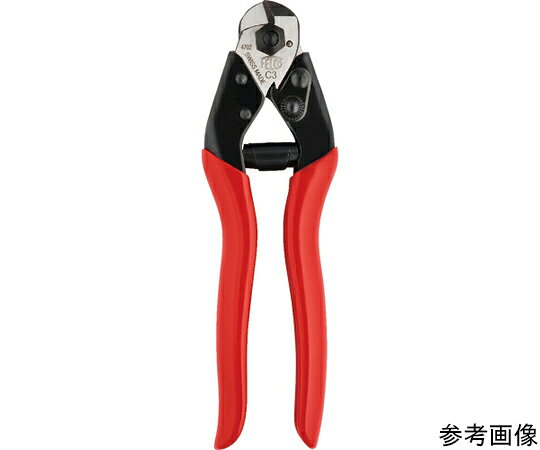 FELCO ケーブルカッター　C3　190MM FELCO-C3 1丁●特別にデザインされた切断部はスムーズかつ精密な切断を可能にします。●ハンドル部にはバネを搭載しており快適に作業できます。●スチールケーブルなどの切断に。●切断能力（mm）：3●全長（mm）：190●材質／仕上：ハンドル部：スチール、刃部：高炭素鍛造鋼●原産国：スイス●コード番号：206-3219