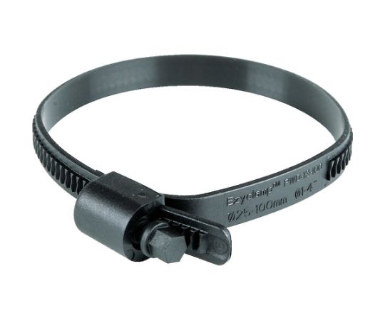 店内全品ポイント5倍★要エントリー★HCL　Fasteners 樹脂製ホースバンド　Ezyclamp　締付径25.0〜100.0mm　対辺8.0mm　ナイロン66 PWD-13-100-SC-PA66-BK 1袋(100本入)