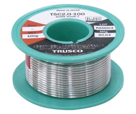 トラスコ中山 鉛フリーはんだ（配管・配線用）Φ2.0-100G TSC2.0-100 1巻