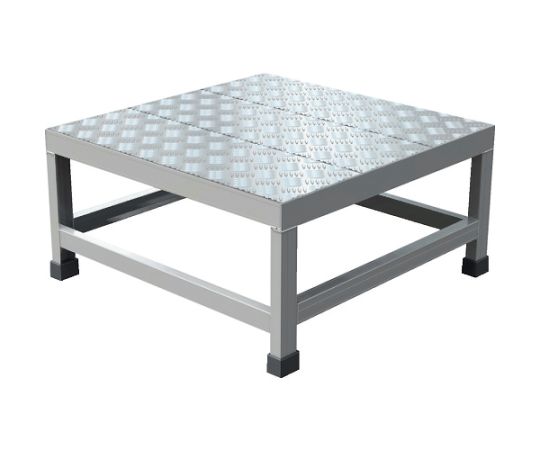 トラスコ中山 アルミ製溶接一体構造型作業台　縞板タイプ　一段（完成品）　W600×D600×H300 WTDBC-6630 1台●完成品ですので組立不要で購入後すぐ使用できます。●溶接一体構造で頑丈なつくりとなっています。●鉄製パーツを使用していないのでクリーンルームなどの使用におすすめです。●天板はすべりにくい縞板仕様です。●頑丈な作業台が必要な場所に。●クリーンルームにも。●最大使用質量（kg）：150●天板高さ（m）：0.3●天板寸法（mm）：600×600●設置寸法（mm）奥行：610●設置寸法（mm）間口：610●段数（段）：1●踏面タイプ：縞板●色：シルバー●設置寸法（mm）奥行：610●アルミ製溶接一体構造●1段タイプ●縞板天板●材質／仕上：アルミ合金●原産国：中国●コード番号：207-4496