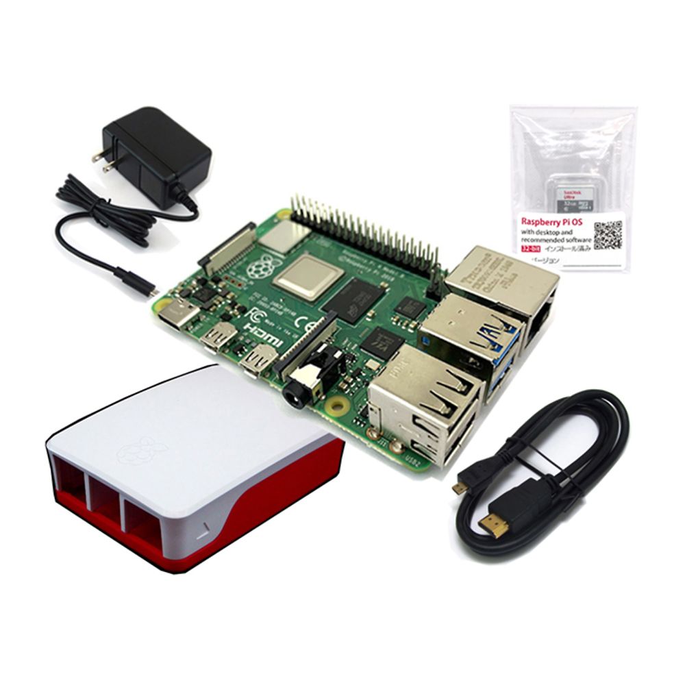 共立電子産業 Raspberry　Pi　4B　（4GB）　スターターセット/レギュラー　PD電源タイプ RASPi4-RGL_PD 1セット