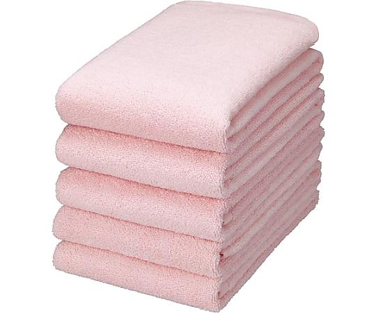 東進 毛羽落ちしにくい無撚糸フェイスタオル ピンク KU-216 1パック(5枚入)