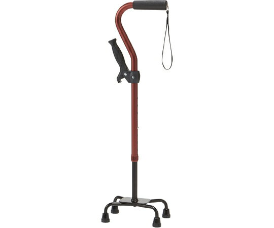 【非課税】 マキテック グリップ付4点支柱杖　レッド AQS-10RE 1本