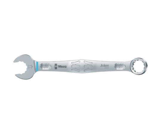 Wera 6003 コンビネーションスパナ Joker 24 020503 1丁●12角にした開口部は回転角度を30°に小さくし、裏返し角度を15°にしました。●サイズにより色分けされており、選定に便利です。●防錆処理済品です。●汎用・メンテンナンス●二面幅寸法（mm）：24●全長（mm）：280●立ち上がり角（°）：15●厚さ（mm）T2：14●厚さ（mm）T1：8●REACH対応品●材質／仕上：本体／特殊合金鋼、表面処理／ニッケルクロムメッキ●原産国：チェコ●コード番号：249-4348
