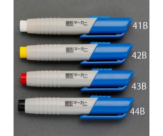 アズワン 固形マーカー（建築用/ホルダー付/10本） [黄] EA581E-42B 1パック(10本入)