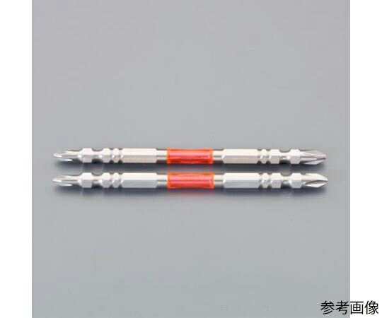 アズワン 衝撃吸収ビット（2本入） #1×#2/65mm EA813AE-51 1パック(2本入)●サイズ：#1×#2●全長（mm）：65●六角シャンク：6.35mm（1/4"）●材質：ビット／クローム・モリブデン・バナジウム鋼●重量：27g●入数：2本●マグネット付●2サイズの両頭ビット●トーション部で衝撃を吸収●先端欠けに強い●カムアウトを抑制●耐久性が抜群●18Vインパクト対応（40Vにも対応）●ドリルビス・タッピングビス・コーススレッド・木ネジなどに