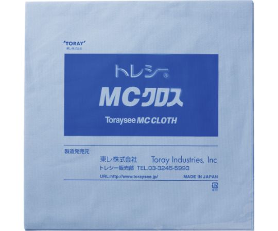 東レ MCクロス 24.0×24.0cm （10枚/袋） MC2424H-G20-10P 1袋(10枚入)●直径2μmの超極細繊維が汚れを次々とかき取り優れた拭き取り性を発揮します。●100％長繊維からなる織物構造をしており、毛羽立ちや自己発塵が少ないワイピングクロスです。●別作でロールタイプもございます。（商品データ欄：メーカー情報・技術資料参照）●油膜汚れなどの拭き取りに。●クリーンパックではありません。●シートサイズ（mm）：240×240●厚さ（mm）：0.16●色：ブルー●ISO Class5（Fed/STDクラス103）相当●材質／仕上：素材／ポリエステル超極細繊維、組織／織物●質量：45g●原産国：日本●コード番号：229-3954