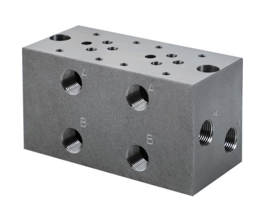 トラスコ中山 マニホールドブロック T-MBW2 1個●電磁弁、モジュラースタック弁を積送することで油圧回路を容易に構成できます。●10個から別注品の制作が可能です。お客様にて図面のご提供が必須となります。●連数：2●幅（mm）：130●奥行（mm）：60●高さ（mm）：70●配管接続口径：Rc3/8●最高圧力：25MPa●原産国：台湾●コード番号：256-5739