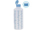 金鵄製作所 K投薬瓶 300mL ワンタッチキャップ(スカイブルー:水) 青色目盛 50本入 23240-025 1箱(50本入)