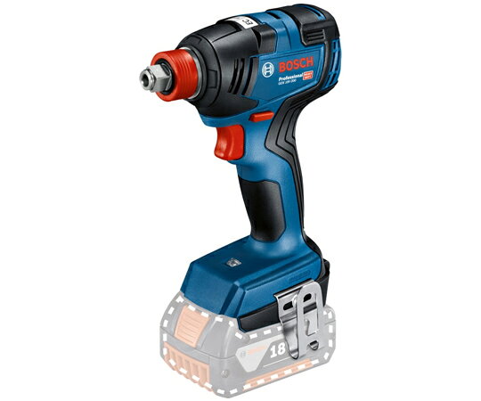 BOSCH コードレスインパクトドライバー本体のみ GDX18V-200H 1箱●ボッシュ独自の2in1インパクト。●ドライバービットも角ドライブソケットも両方使用可能。●ETP（防じん・防滴機構）搭載。●高効率ECモーター（ブラシレスモーター）。●暗所の作業に威力を発揮、LEDライト。●木材、金属へのネジ締め、ボルト締め作業。●能力（インパクトドライバー）：M6-M14（普通ボルト）/M6-M12（高力ボルト）●能力（インパクトレンチ）：M6-M16（普通ボルト）/M6-M12（高力ボルト）●定格電圧（V）：DC18（ボッシュプロ用充電式専用バッテリー）●回転数（min-1（回転/分））：0〜3400●打撃数（min-1（回/分））：0〜4000●最大トルク（N・m）：200●使用可能：6.35mm六角軸ビット/12.7mm角ドライブソケット●本体寸法（mm）：147×210×75●質量（kg）：1.3（本体のみ）