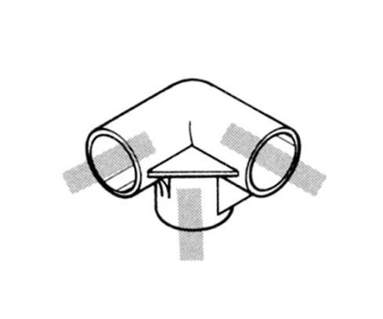 矢崎化工 [パイプラック用] 3方向プラスチックジョイント（アイボリー） EA976BY-302 1個