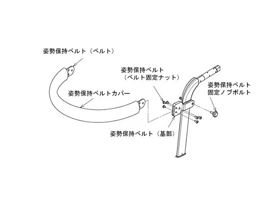 アロン化成 （電動アシスト付用）姿勢保持ベルトセット（ベルト、ベルト固定ナット、基部） 591-954 1式