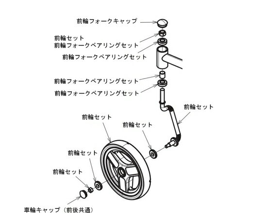 アロン化成 （ショッピングターン用）前輪セット（右） 592-195 1個