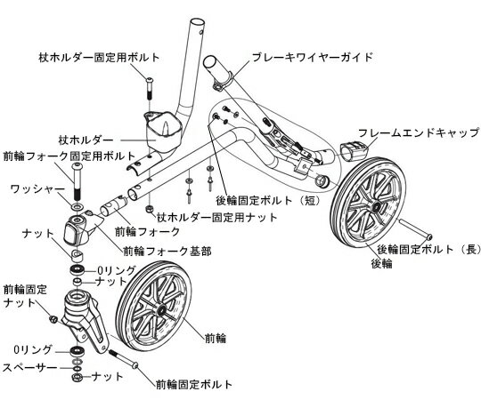 アロン化成 （トライリンク用）杖ホルダーセット（杖ホルダー、杖ホルダー固定用ボルト、杖ホルダー固定用ナット） 592-147 1式