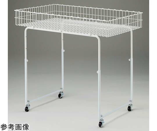 アズワン バスケットワゴン 丸パイプ脚 W75×D45cm 61-753-35-1 1セット●太い丸パイプ脚を採用し耐荷重を確保●重量物の陳列にも使用できます●高さが3段階に調節可●素材：スチール製、粉体塗装●サイズ：H65・75・85の可変式（カゴを含む高さ）、W75×D45cm、カゴの深さ／13cm、線材／カゴ直径3mm、脚部／直径19.1mm、枠部分／直径6mm●重量：5.5kg●耐荷重：40kg●樹脂製単輪キャスター：直径4cm（ストッパー付き・無し×各2個）●ボルト径：3／8w