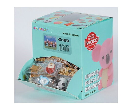 イワコー 森の動物消しゴム 60個入 ER-DOU003 1箱(60個入)