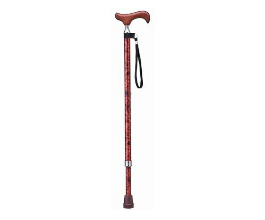 ケイ・ホスピア 太くて安心 お洒落な伸縮式杖　ブラウン/木目 E-352 1本