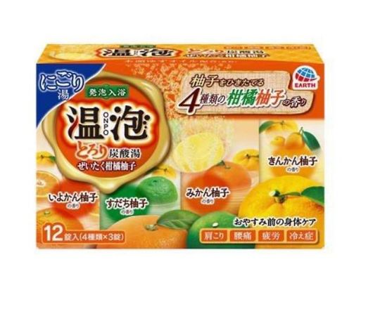 アース製薬 温泡 ONPO とろり炭酸湯 ぜいたく柑橘柚子 12錠入 1個(12錠入)