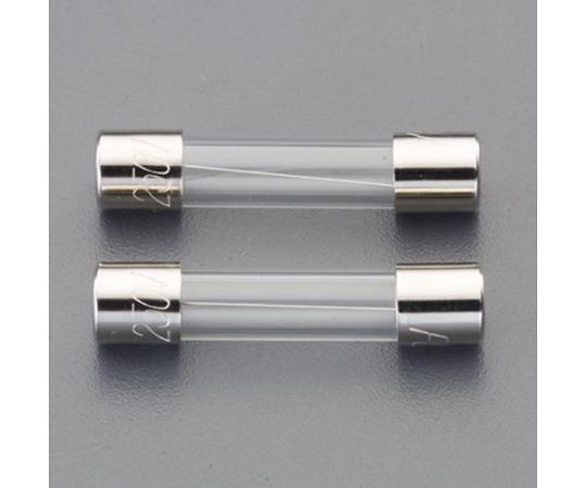 アズワン 管ヒューズ（B種溶断/2本）250Vx5.0A/φ6.4mm EA758ZX-335 1箱(2個入)●サイズ：φ6.4×30mm●定格電圧：250V●定格電流：5A●電気的特性：普通溶断型（B種）●材質：鉛フリーガラス、黄銅ニッケルメッキ●入数：2本●対応ヒューズホルダー：EA940DL-12、-17、-27、-32、-56
