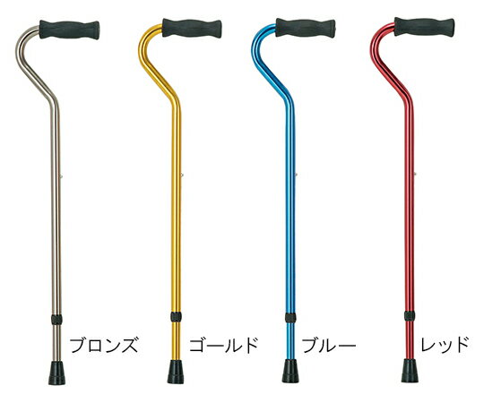 クリスタル産業 プッシュボタン型アルミケイン　（ゴールド） 1本