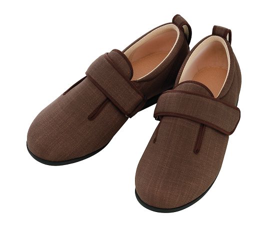 徳武産業 ダブルマジック（3E）　茶　L 1097 1足●足入れしやすく調節もベルトで簡単、靴底もグリップ力があって安心です。●色：茶●サイズ：L（23.0〜23.5cm）●素材：表材/ポリエステル100％、底材/EVA（合成底）●目安重量...