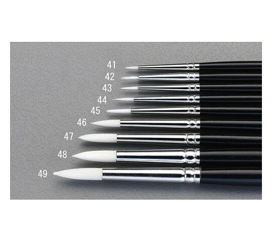 エスコ 丸筆(タクロン毛) 6号 EA109MG-47 1本●レタリング、イラスト、塗り込み用●毛材質：タクロン毛●漆柄●全長：191mm●サイズ：6号●毛丈：15.9mm●毛幅：4mm●重量：4g●コード品番：EA109MG-47