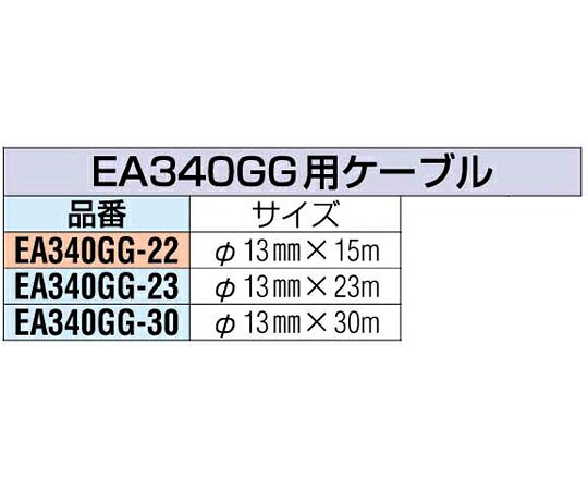 エスコ 13mm×30m交換用ケーブル EA340GG-30 1本