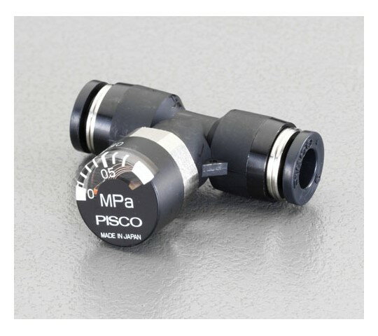 エスコ プレッシャーゲージ(ストレートユニオン) 8mm EA425PV-8 1個