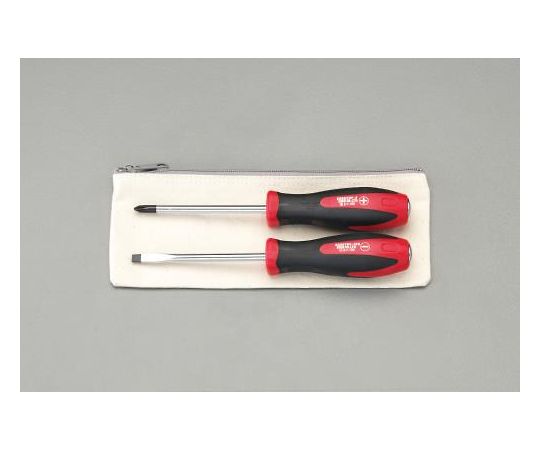 エスコ 2本組[+-]ドライバー(貫通柄) EA557DF-10 1セット