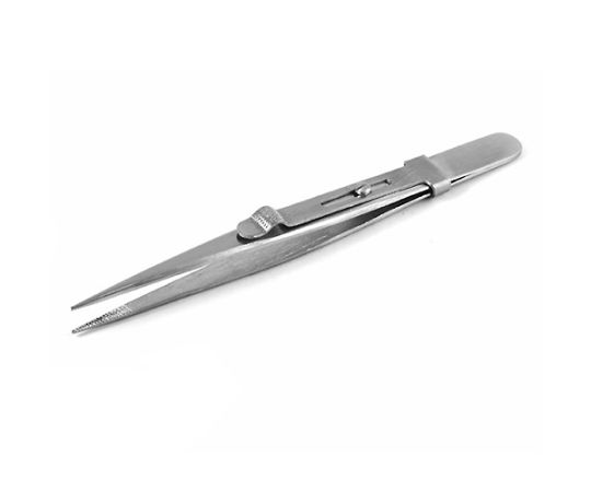 エスコ ピンセット(スライドロック式/ステンレス製) 140mm/227 EA595AK-50 1本