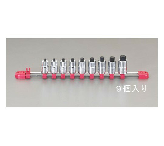 エスコ [HEX]ビットソケット　3/8"DR/3-12mm/9個組 EA618PT 1セット