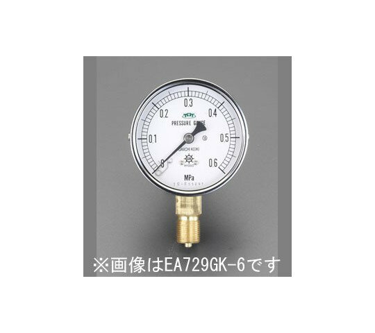 エスコ 圧力計(耐脈動圧形) 60mm/0-1.6MPa EA729GK-16 1個