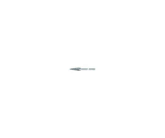 スーパーツール 超硬バー 形状：テーパー型 b（mm）：6 角度（°）：14 SB7C01L 1個●独自開発の刃形状により、高速回転使用時にバーが不用意に被切削物に喰いこんでしまうことがないため、滑らかに加工でき能力アップに貢献します。●最も広く使われており、切削性・仕上面に優れています。●超硬バーは回転力で切削します：押さえつけないでください。過熱によるシャンクの歪み、芯振れ、刃の欠け、ヘッドが外れるなどのトラブルを起こす恐れがあります。●使用回転数を下げてご使用下さい。●形状：テーパー型●b（mm）：6●角度（°）：14●l（mm）：16●L（mm）：172●シャンク長（mm）：150●シャンク径a（mm）：Φ6●刃先タイプ：ダブルカット●刃先コーティング：アルミナコーティング