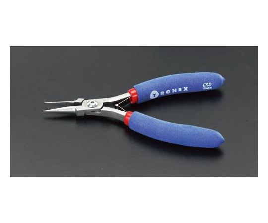 アズワン 精密用プライヤー（ESD/半丸/バネ付）136mm EA535B-2 1個●全長：136mm●先端形状：半長丸口、ギザなし●材質：カーボンスチール●バネ付