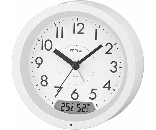 ノア精密 MAG 自動点灯デジアナ目覚まし時計 レイ T-786 WH-Z 1個