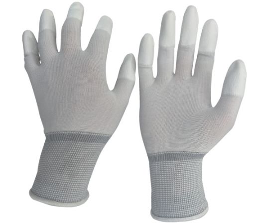 三重化学工業 ウレタン手袋 指先コーティング 白 S （10双入り） No.618-S 1組(10双入)