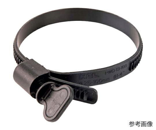 店内全品ポイント5倍★要エントリー★HCL　Fasteners 樹脂製ホースバンド Ezyclamp 手締めタイプ 締付径25.0〜125.0mm ナイロン12 PWD-13-125-WG-PA12-BK 1袋(100本入)